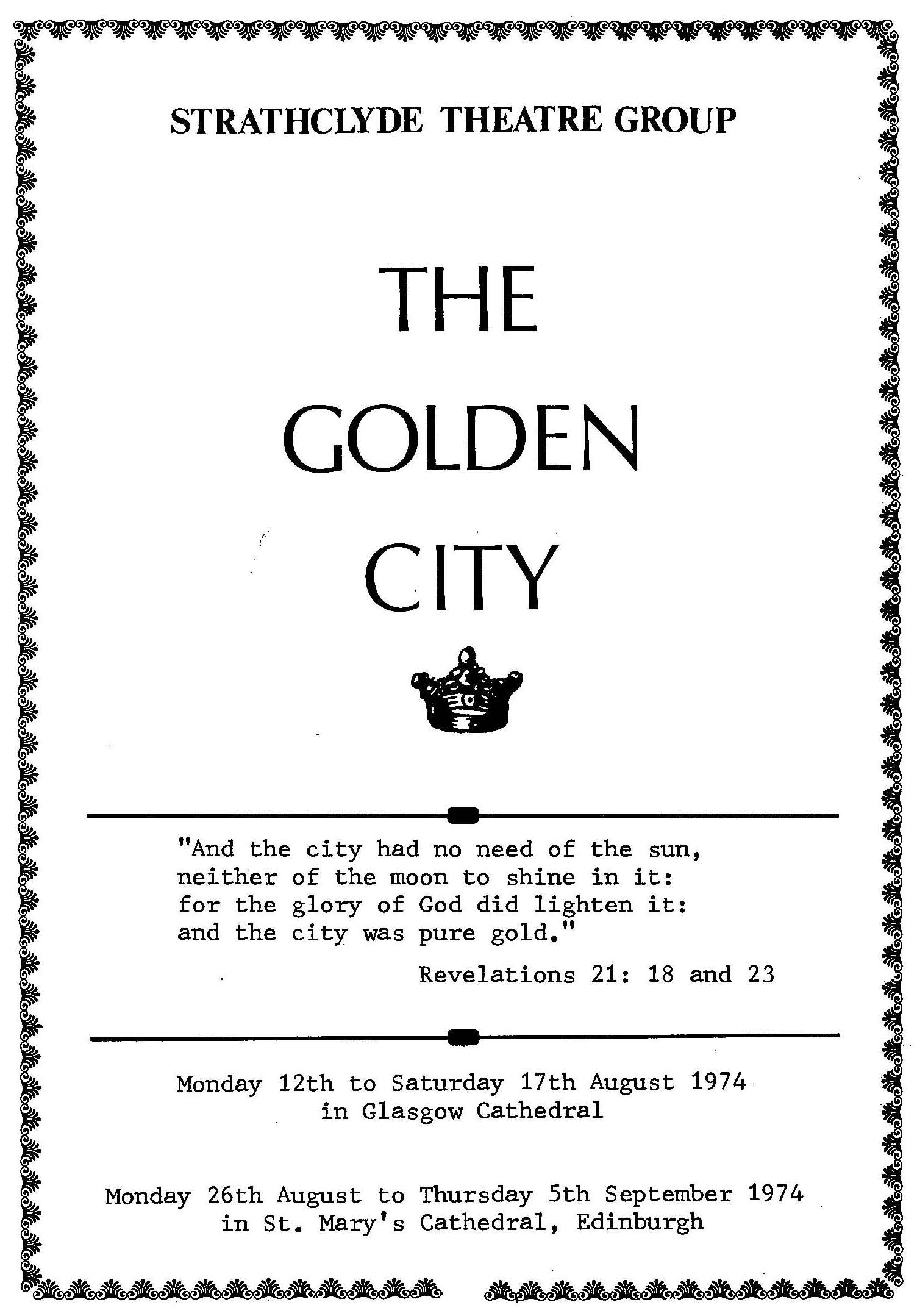 The Golden City Programme - Title Page